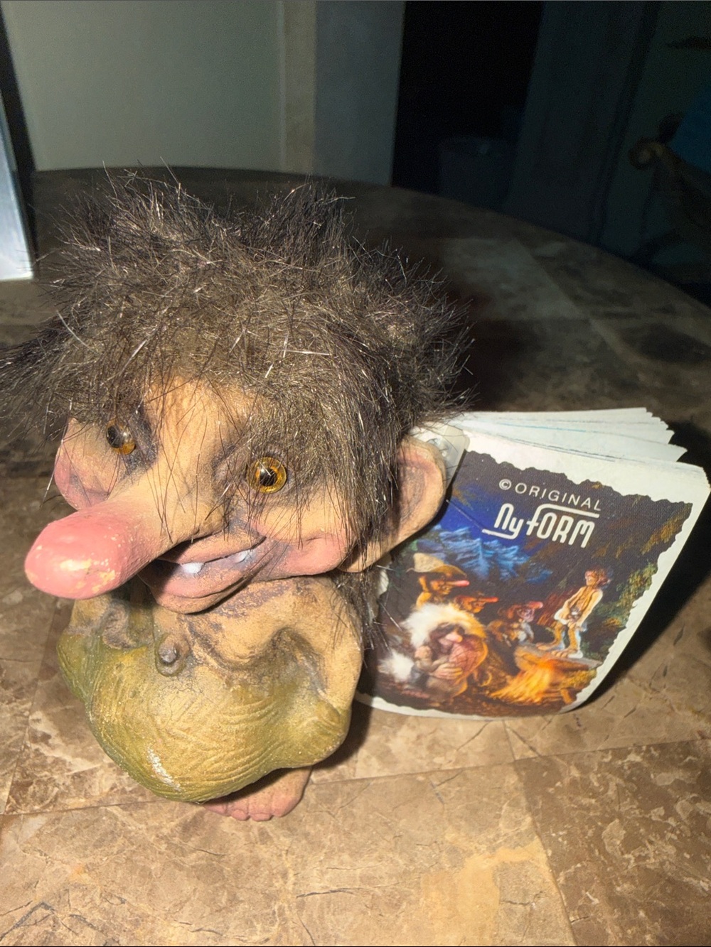 Original NyForm  Troll Figurine- Vintage Collectible Home Accent w/ Booklet